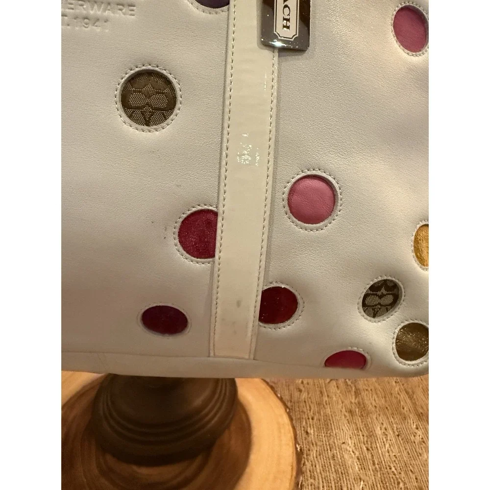 Coach white multicolor